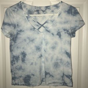 Blue and white marble shirt